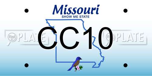 CC10 Missouri License Plate