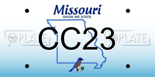 CC23 Missouri License Plate