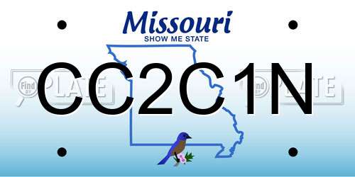 CC2C1N Missouri License Plate