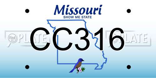 CC316 Missouri License Plate