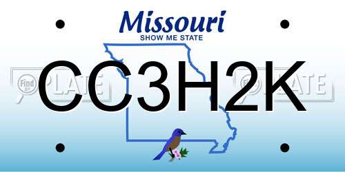 CC3H2K Missouri License Plate
