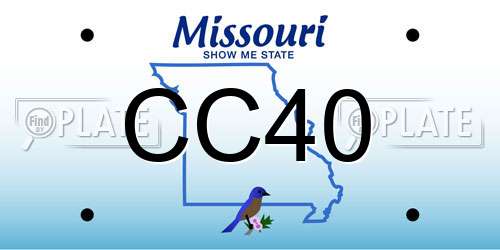 CC40 Missouri License Plate
