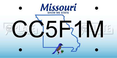 CC5F1M Missouri License Plate