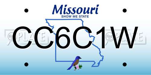 CC6C1W Missouri License Plate