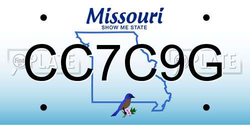 CC7C9G Missouri License Plate