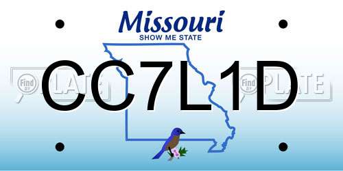 CC7L1D Missouri License Plate