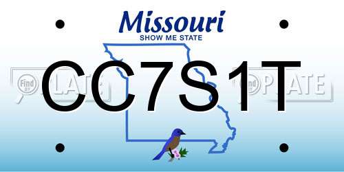CC7S1T Missouri License Plate