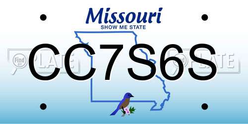 CC7S6S Missouri License Plate