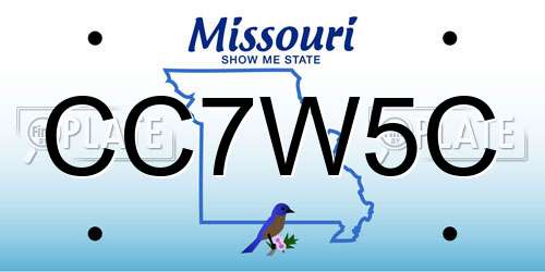 CC7W5C Missouri License Plate