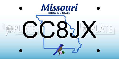 CC8JX Missouri License Plate