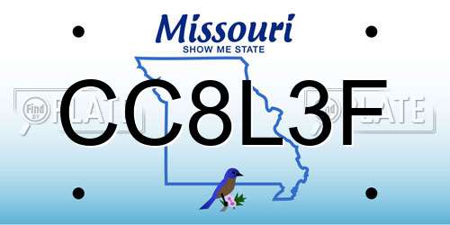 CC8L3F Missouri License Plate