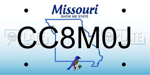 CC8M0J Missouri License Plate