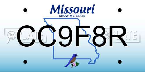 CC9F8R Missouri License Plate