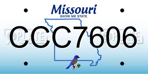 CCC7606 Missouri License Plate