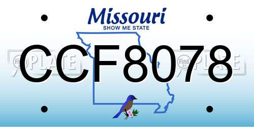 CCF8078 Missouri License Plate