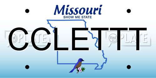 CCLETTT Missouri License Plate