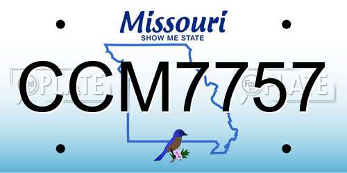 CCM7757 Missouri License Plate