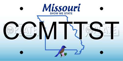 CCMTTST Missouri License Plate
