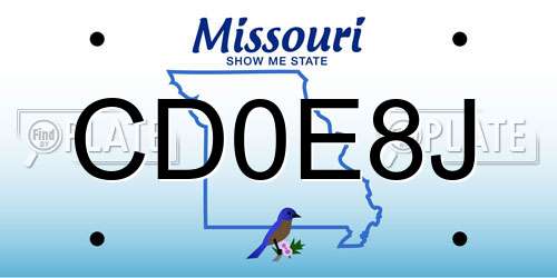 CD0E8J Missouri License Plate