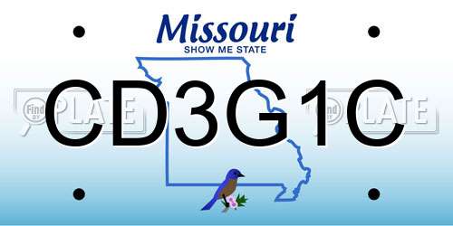 CD3G1C Missouri License Plate