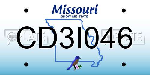 CD3I046 Missouri License Plate