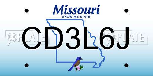 CD3L6J Missouri License Plate