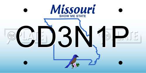 CD3N1P Missouri License Plate