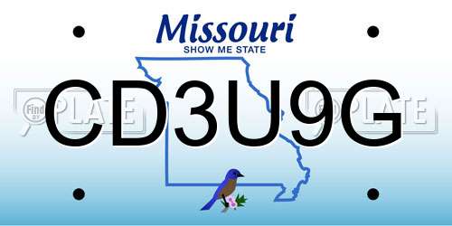 CD3U9G Missouri License Plate