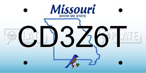 CD3Z6T Missouri License Plate