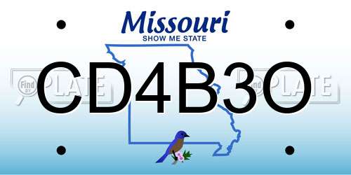 CD4B3O Missouri License Plate