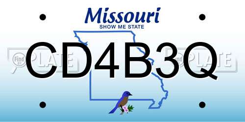 CD4B3Q Missouri License Plate