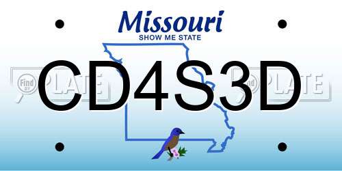 CD4S3D Missouri License Plate