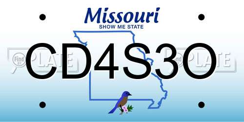 CD4S3O Missouri License Plate