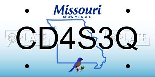 CD4S3Q Missouri License Plate