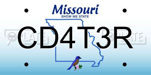 CD4T3R Missouri License Plate