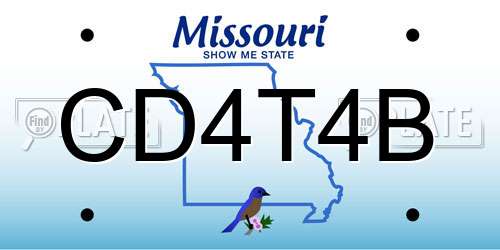 CD4T4B Missouri License Plate
