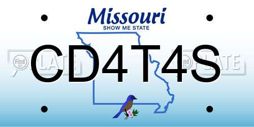 CD4T4S Missouri License Plate