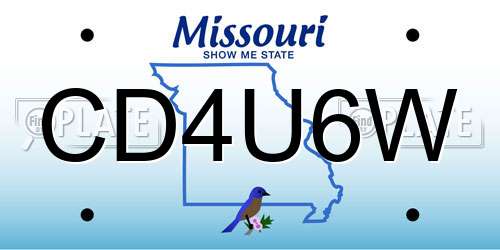 CD4U6W Missouri License Plate