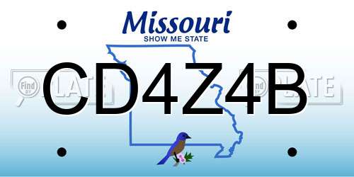 CD4Z4B Missouri License Plate