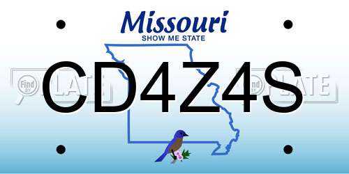 CD4Z4S Missouri License Plate
