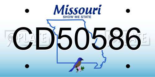 CD50586 Missouri License Plate