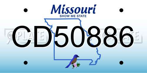 CD50886 Missouri License Plate