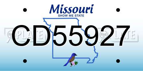 CD55927 Missouri License Plate