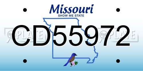 CD55972 Missouri License Plate