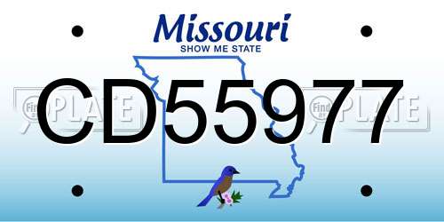 CD55977 Missouri License Plate