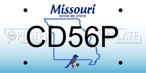 CD56P Missouri License Plate