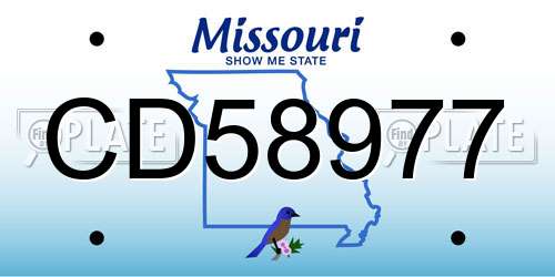CD58977 Missouri License Plate