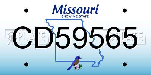 CD59565 Missouri License Plate