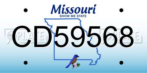 CD59568 Missouri License Plate
