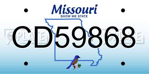 CD59868 Missouri License Plate